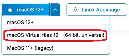 macOS Virtual files version