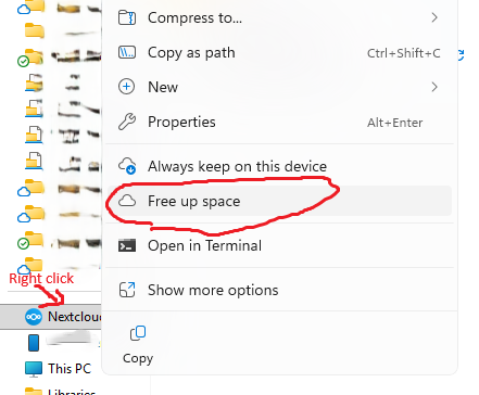 Free up space